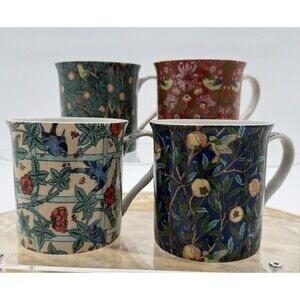 Set Of 4 William Morris Lesser & Pavey Ceramic Mug The Leonardo Collection Birds
